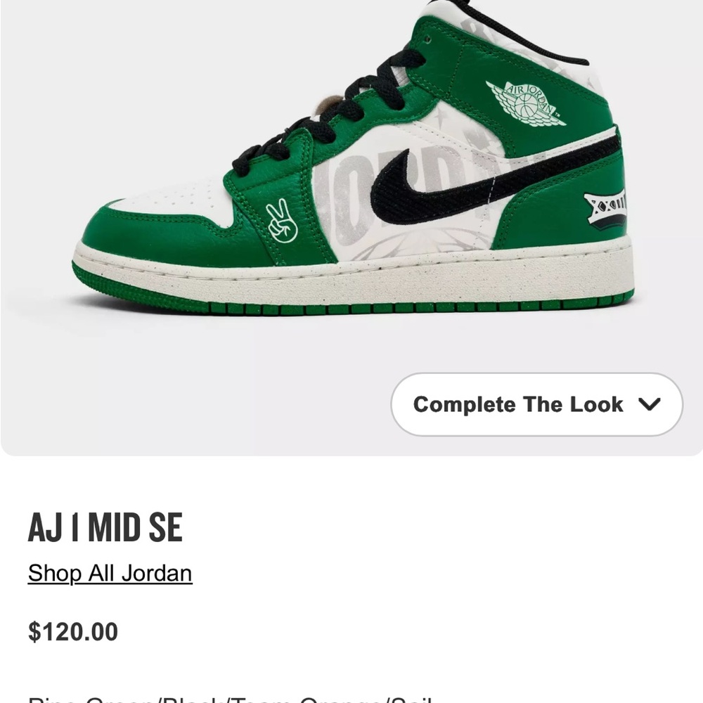Nike Air Jordan 1 Mid SE Pine Green and Black NWT - Picture 10 of 12